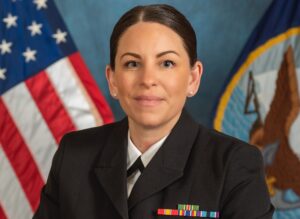 samantha giangrande professional headshot in US Navy uniform